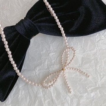 Boho Bow Shiny Pearl Choker Necklace for Elegant Style
