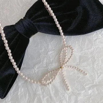 Boho Bow Shiny Pearl Choker Necklace for Elegant Style