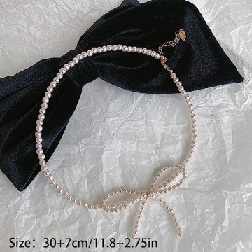 Boho Bow Shiny Pearl Choker Necklace for Elegant Style