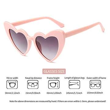NECARSIN Bachelorette Heart Sunglasses Set for Women