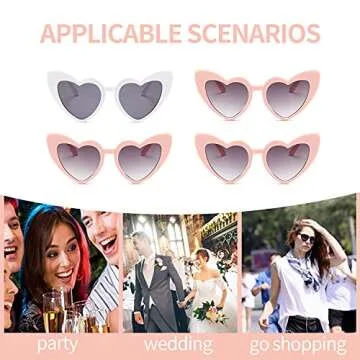 NECARSIN Bachelorette Heart Sunglasses Set for Women