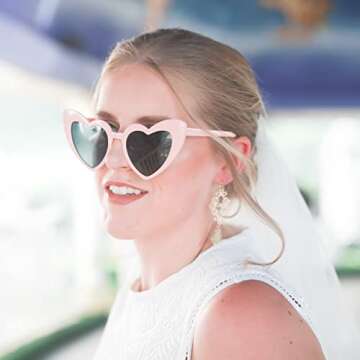 NECARSIN Bachelorette Heart Sunglasses Set for Women