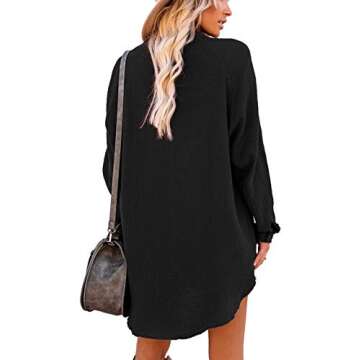 iGENJUN Swim Cover Up, Trendy Oversized Shirt with Pockets