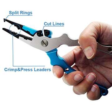 Lix&Rix Aluminum Fishing Pliers Saltwater for Split Ring Fish Line Hook Remover Tool Kit