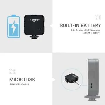 INSSTRO A49L Conference Lighting Kit with Suction Cup for Remote Working, Mini LED Video Light for Video Conferencing, Zoom Calls, Broadcast, Live Streaming, Adjustable Laptop Video Light