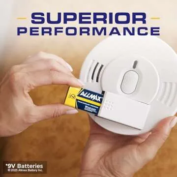 Allmax 9V Maximum Power Alkaline Batteries – Ultra Long-Lasting 9 Volt Battery, 7-Year Shelf Life, Leak-Proof, Device Compatible – Perfect for Smoke Detectors and Fire Alarms