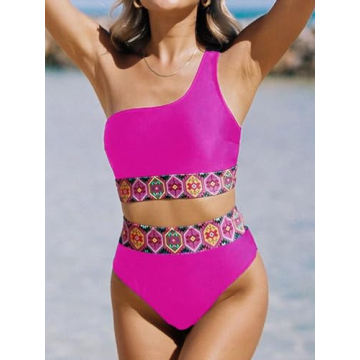 Stylish Hilinker Boho One Shoulder Swimsuit Bikini Set