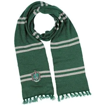 Harry Potter Hogwarts Houses Knit Slytherin Scarf & Pom Beanie Set