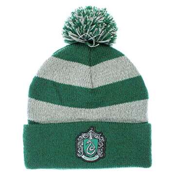 Harry Potter Slytherin Scarf and Beanie Set for Fans