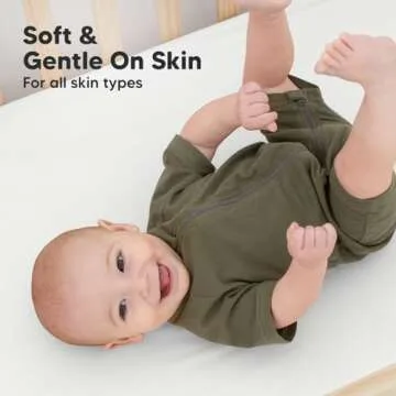 KeaBabies 2-Pack Organic Crib Sheets for Boys, Girls, Jersey Fitted Baby Crib Sheets Neutral, Cotton Breathable Crib Sheet, Cute Printed Crib Mattress Sheet, Baby Mattress Sheets(Soft White)