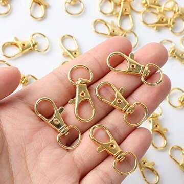 100PCS Gold Swivel Clasps with Key Rings for DIY Projects