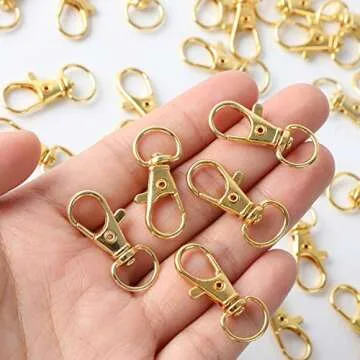 100PCS Gold Swivel Clasps with Key Rings for DIY Projects