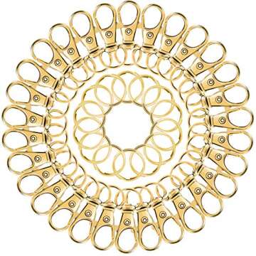 100PCS Gold Swivel Clasps with Key Rings for DIY Projects