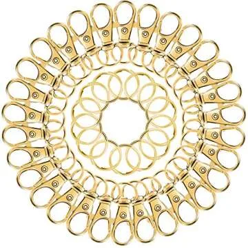 100PCS Gold Swivel Clasps with Key Rings for DIY Projects