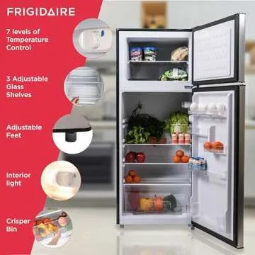 Frigidaire, 2 Door Apartment Size Refrigerator/Freezer Combo, 7.5 cu ft, Platinum Series, Stainless, 23" D x 21.5" W x 55.5" H
