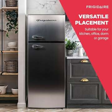Frigidaire, 2 Door Apartment Size Refrigerator/Freezer Combo, 7.5 cu ft, Platinum Series, Stainless, 23" D x 21.5" W x 55.5" H