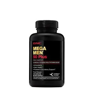 GNC Mega Men 50 Plus Multivitamin | Heart Health | Prostate and Circulatory Support | 120 Count