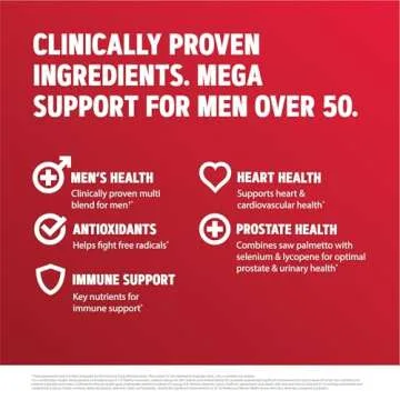 GNC Mega Men 50 Plus Multivitamin | Heart Health | Prostate and Circulatory Support | 120 Count