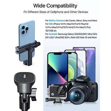 NEXBOOM Cell Phone Tripod Stand with 360° Rotation