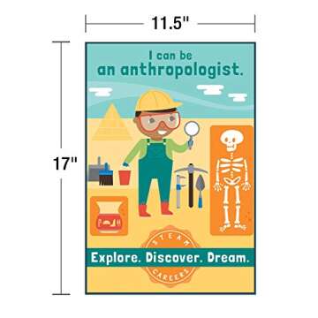 Carson Dellosa STEAM Careers Bulletin Board Set—Colorful Science, Aviation, Anthropology, Medical, Design Job Charts with Inspirational Quotes (12 pc)