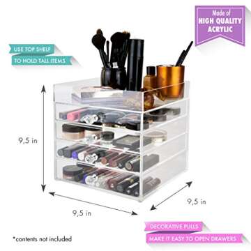 Stylish Daisi Acrylic Makeup & Jewelry Organizer - 5 Tiers