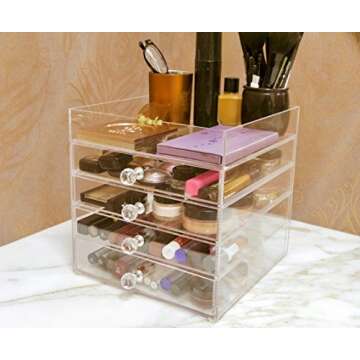 Stylish Daisi Acrylic Makeup & Jewelry Organizer - 5 Tiers