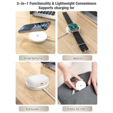 Dooplat 3 in 1 Magnetic Wireless Charger for Apple Devices