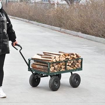 HJRTFLXC Large Capacity Garden Dump Cart Heavy Duty Utility Wagon