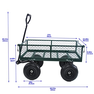 HJRTFLXC Large Capacity Garden Dump Cart Heavy Duty Utility Wagon