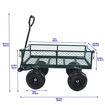 HJRTFLXC Large Capacity Garden Dump Cart Heavy Duty Utility Wagon