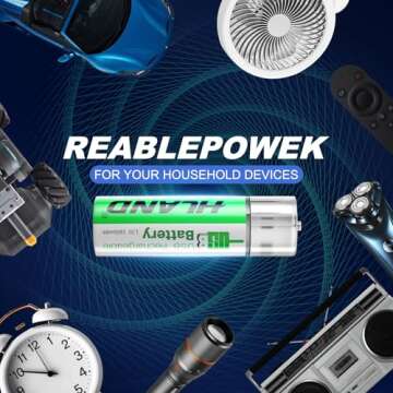 SPYONG 4-Pack Rechargeable AA Lithium Batteries 1900mWh with Charger for Quick Charging