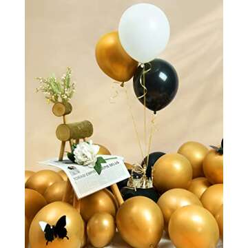 Henviro Gold Balloons Garland Kit - 100 Pcs 5/10/12/18 Inch Metallic Gold Balloons Garland Kit As Birthday Party Balloons/Graduation Balloons/Valentines Day Balloons/Baby Shower/Wedding