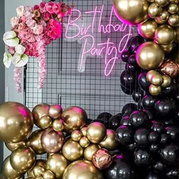 Henviro Gold Balloons Garland Kit - 100 Pcs 5/10/12/18 Inch Metallic Gold Balloons Garland Kit As Birthday Party Balloons/Graduation Balloons/Valentines Day Balloons/Baby Shower/Wedding