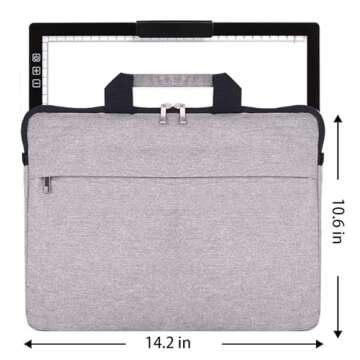 YINGWOND Rechargeable A4 LED Light Pad with Padded Case, Tracing Light Box w/Riser Stands and Paper ...