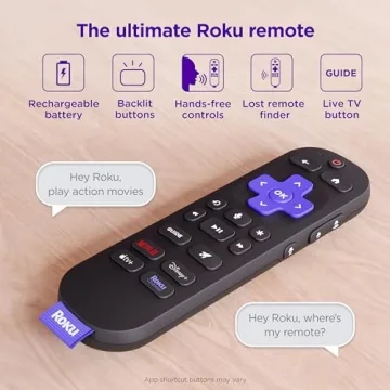 Roku Voice Remote Pro | Hands-Free Rechargeable Remote