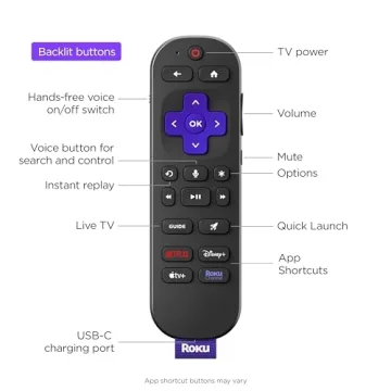 Roku Voice Remote Pro | Hands-Free Rechargeable Remote