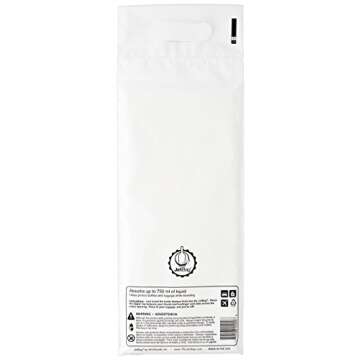 Jet Bag Mono - (Set of 3) The Original Reusable, Protective and Absorbent Bottle Bags for Wine, Growlers or other Liquids Made in the USA!,White