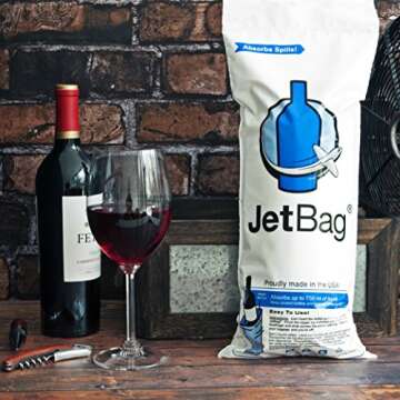 Jet Bag Mono - (Set of 3) The Original Reusable, Protective and Absorbent Bottle Bags for Wine, Growlers or other Liquids Made in the USA!,White