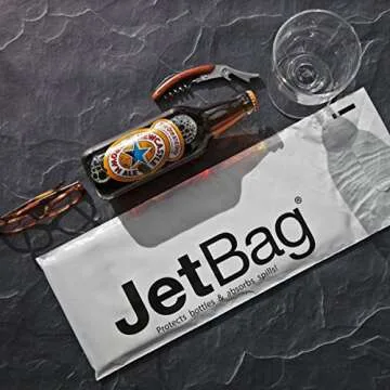 Jet Bag Mono - (Set of 3) The Original Reusable, Protective and Absorbent Bottle Bags for Wine, Growlers or other Liquids Made in the USA!,White