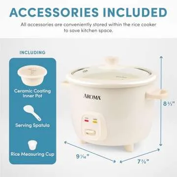 Aroma CoreCoat Pot-Style Rice Cooker for Healthy Cooking