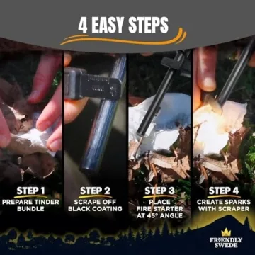 Friendly Swede Ferro Rod Fire Starter for Camping and Survival