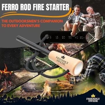 Friendly Swede Ferro Rod Fire Starter for Camping and Survival