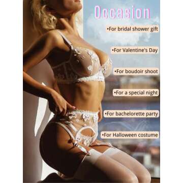 Kaei&Shi Floral Lace Bridal Lingerie Set - Medium