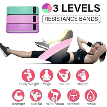 Booty Bands Set of 3 Anti-Slip Resistance Bands for Women