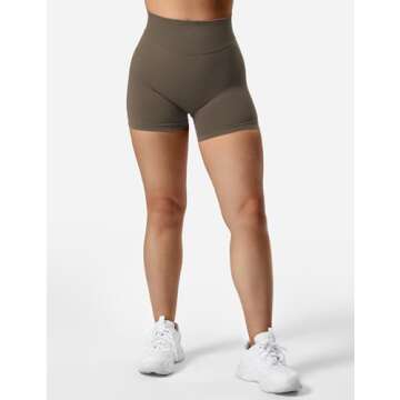 YEOREO Women Workout Gym Impact Shorts Hidden Scrunch Butt Lifting Medium Low Waist 3.6"/4.5"/6" Shorts Coffee S