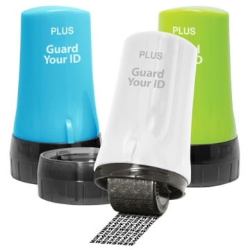 Guard Your ID Advanced 2.0 Roller 3-Pack for Identity Theft Protection, Confidential Security Stamp Mixed Color Kit (Turquoise, Green, White)