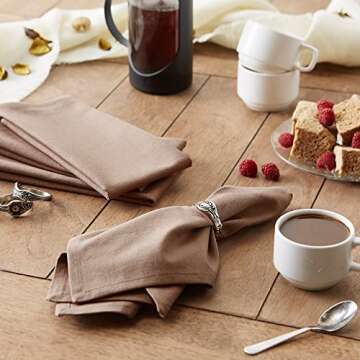 DII Solid Pastel Napkin Set 20x20 Inch Cotton Napkins 6 Count