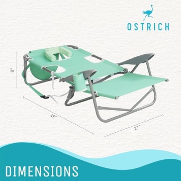 Portable Ostrich Beach Chair with Face Hole - Adjustable and Durable
