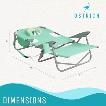 Portable Ostrich Beach Chair with Face Hole - Adjustable and Durable