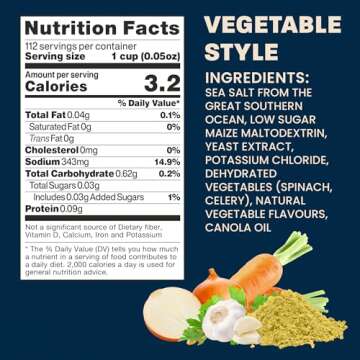 Massel Vegetable Bouillon Powder, Gluten Free, Low Fodmap Stock, Fat Free, MSG Free, Dairy Free, Non GMO, 0g Trans Fat, Soup Base Seasoning For Ramen, Soup, Stew, No Animal Content, 1 Can, 168g